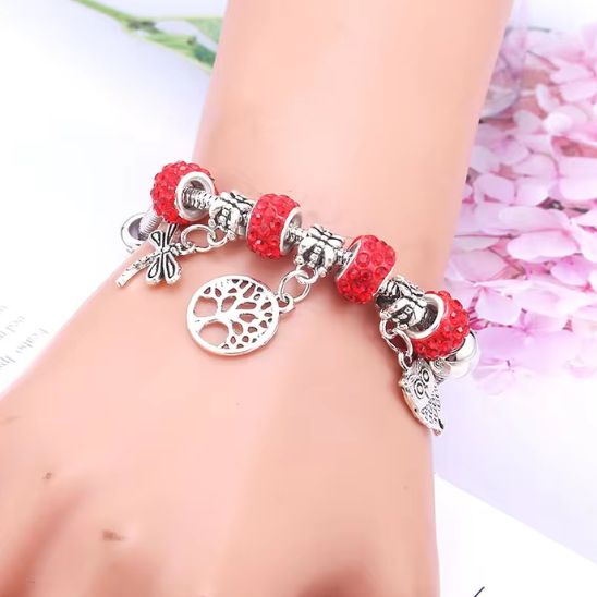 Bracelet-breloque-perles-arbre-de-vie-couleur-argent
