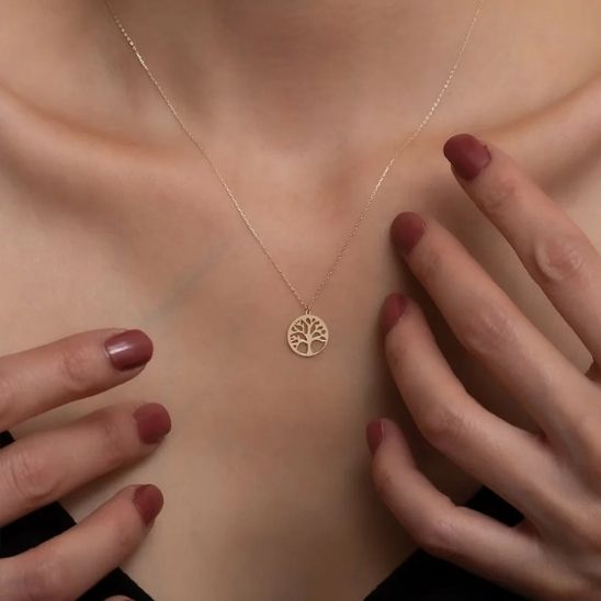 Collier-arbre-de-vie-pendentif-rond-acier-inoxydable