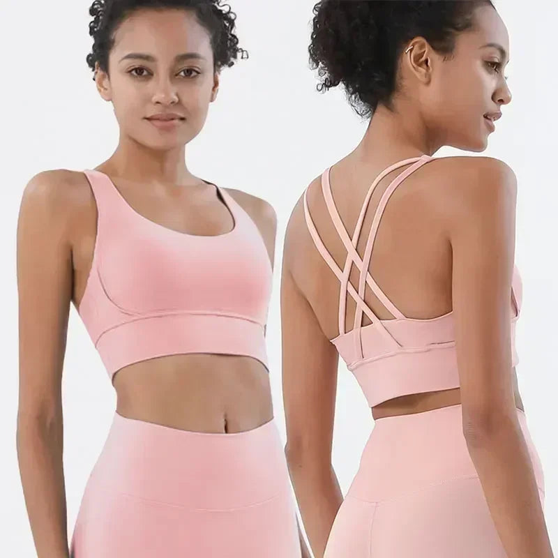 Combinaison-yoga-durable-deux-pièces-bretelles-rose