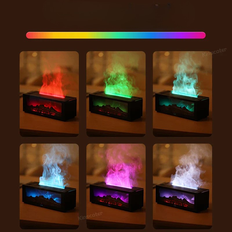 Diffuseur-huiles-essentielles-3D-flamme-humidificateur-minuterie-veilleuse-LED-couleurs-modeles