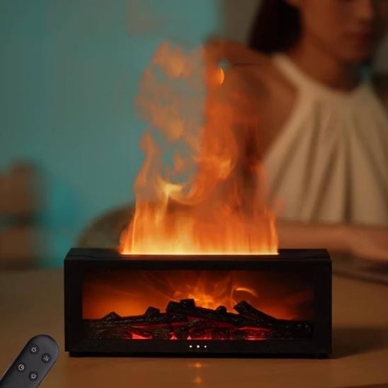 Diffuseur-huiles-essentielles-flamme-humidificateur-minuterie-veilleuse-LED-couleurs