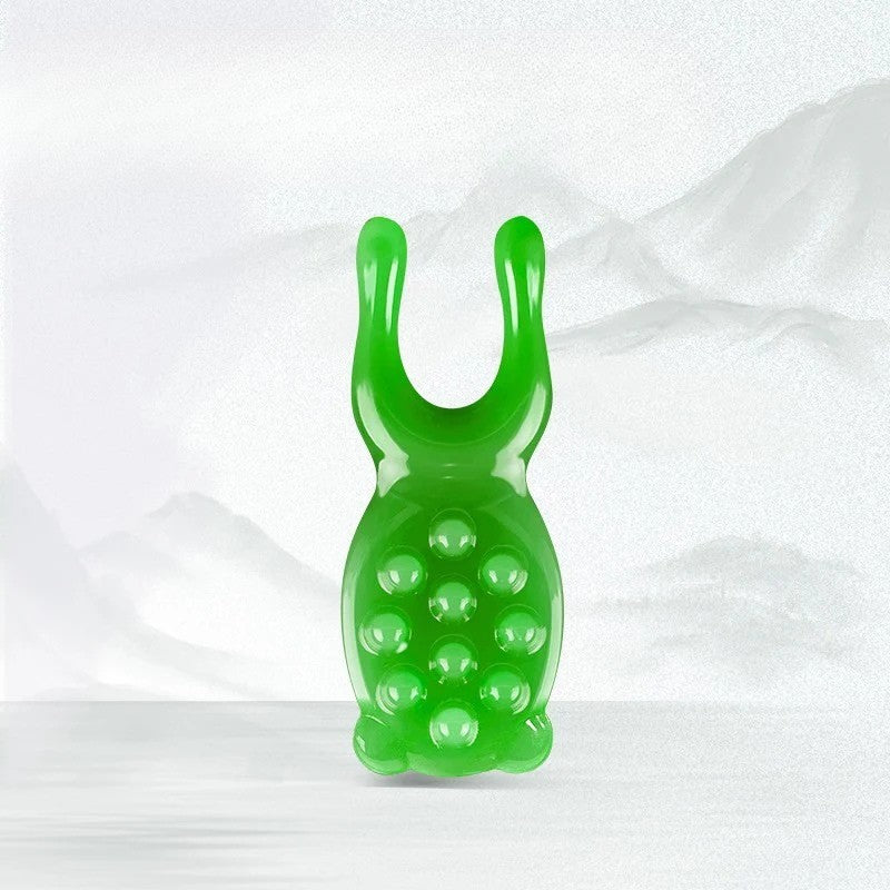 Guasha-planche-massage-resine-pour-gratter-peau-visage-yeux-spa-cou-dos-corps-jambes-mains-favorise-circulation-goldfish-vert
