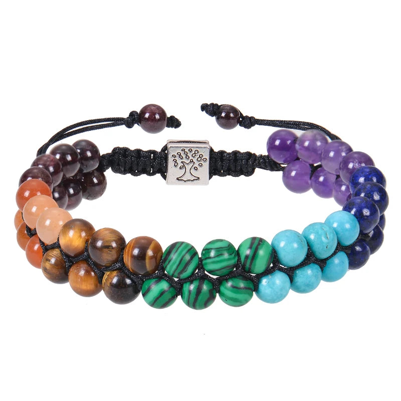 Bracelet en Perles - de Méditation en Pierre des 7 Chakras