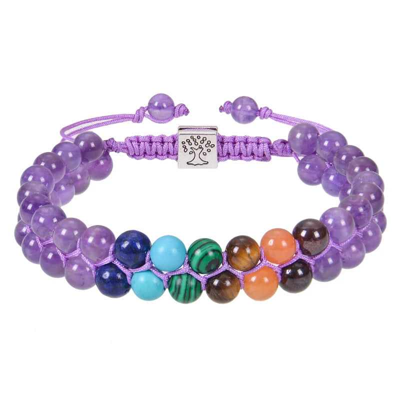Bracelet en Perles - de Méditation en Pierre des 7 Chakras