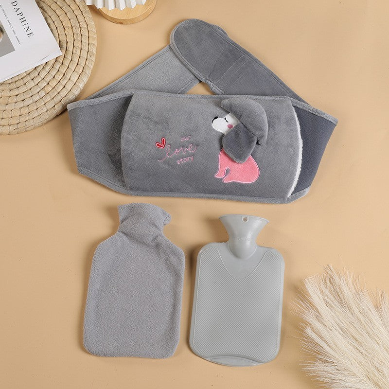 bouillotte peluche micro onde ceinture abdominale chauffante gris chien love