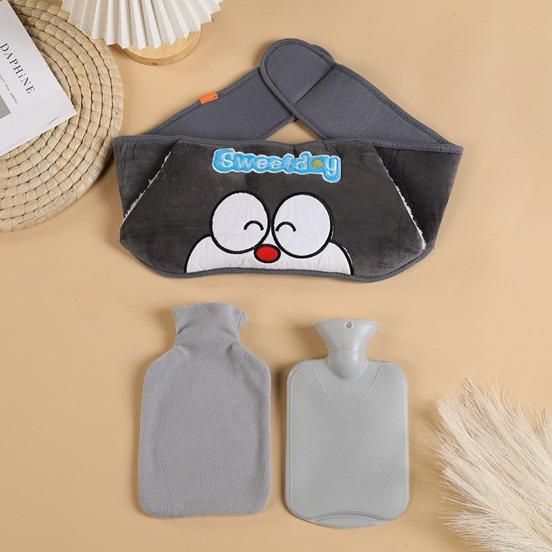 bouillotte peluche micro onde ceinture abdominale chauffante gris doux