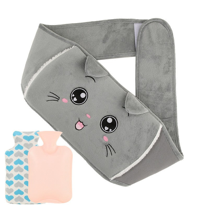 bouillotte peluche micro onde ceinture abdominale chauffante rose gris