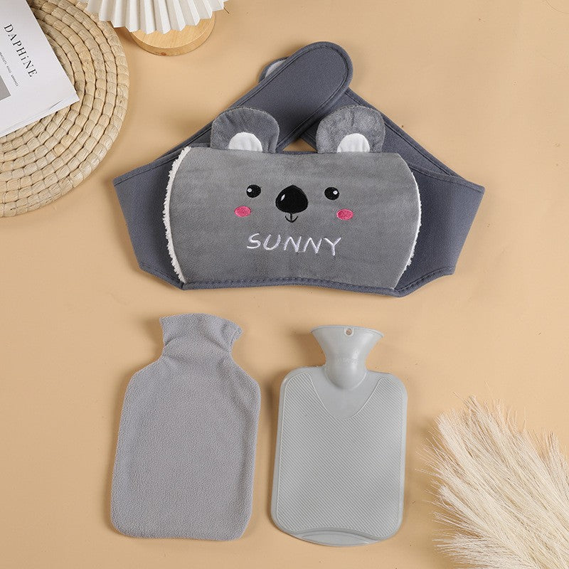Bouillotte peluche micro onde ceinture abdominale chauffante gris sunny