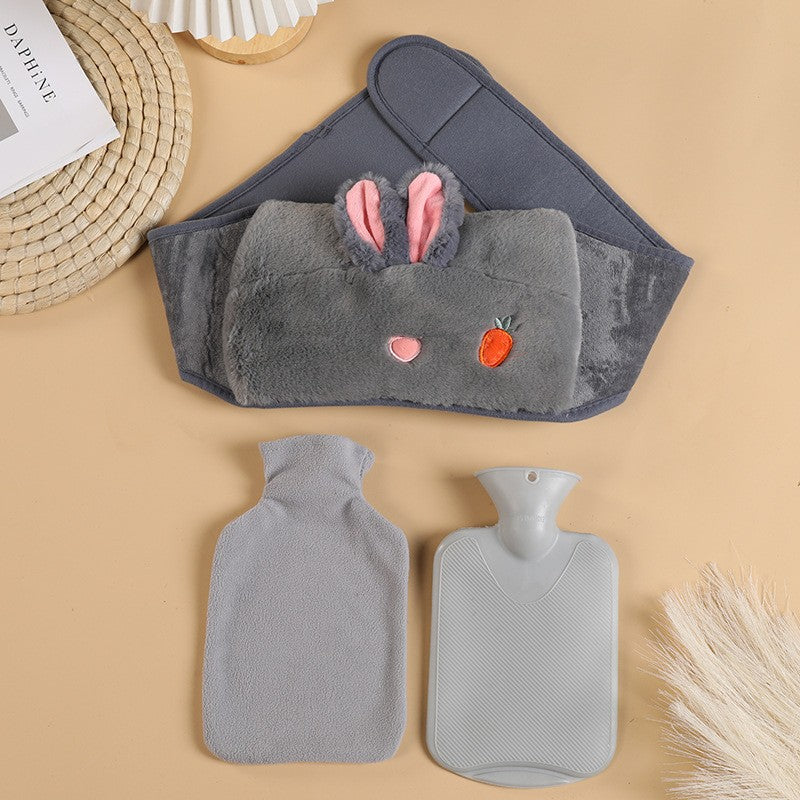 bouillotte peluche micro onde ceinture abdominale chauffante lapin gris carotte