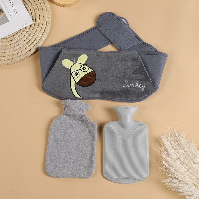 Bouillotte peluche micro onde ceinture abdominale chauffante gris giraffe