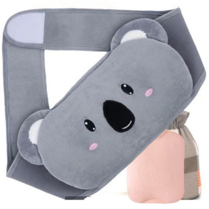 Bouillotte peluche micro onde ceinture abdominale chauffante gris rose Koala