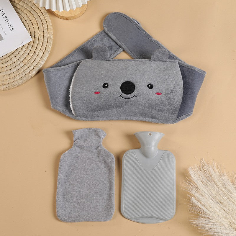 bouillotte peluche micro onde ceinture abdominale chauffante gris