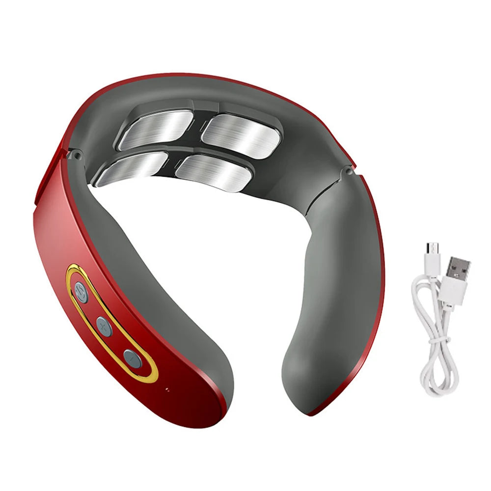masseur-cervical-electrique-impulsion-rouge-usb