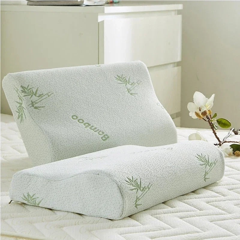 Oreiller ergonomique en bambou mémoire de forme lit