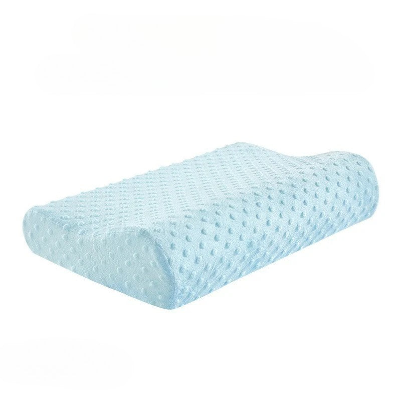 Oreiller ergonomique en bambou mémoire de forme bleu