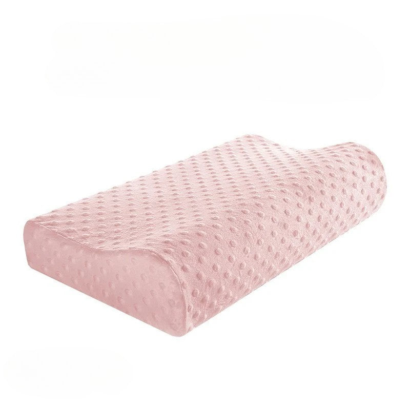 Oreiller ergonomique en bambou mémoire de forme rose