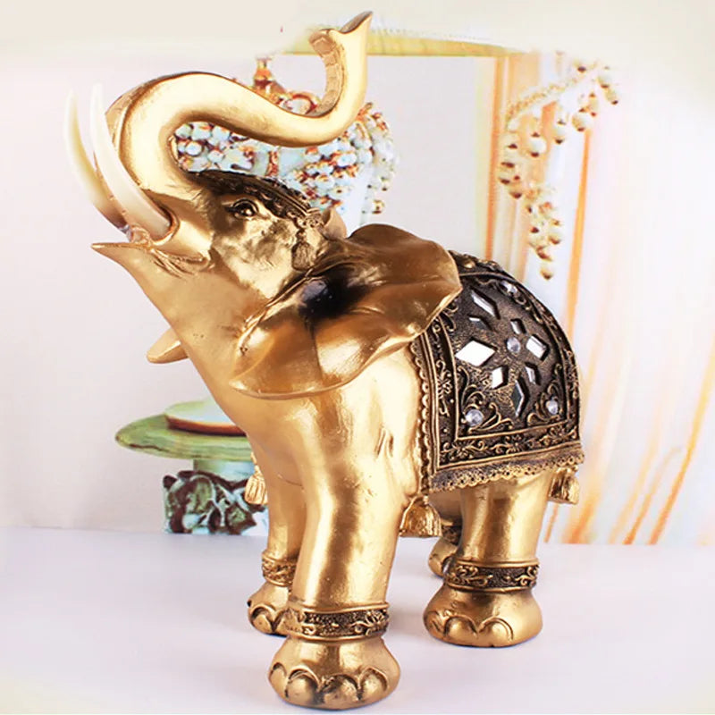 statuette-elephant-resine-dore-Fen-Shui-chance-prosperite-porte-bonheur