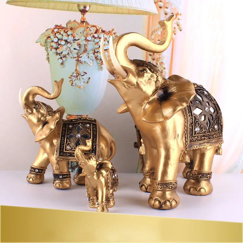 statuette-elephant-resine-dore-Fen-Shui-chance-prosperite-cadeau-3-grandeurs
