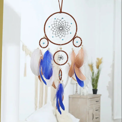 Attrape-reves-retro-5-anneaux-bleu-blanc