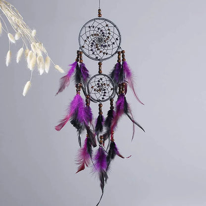 Attrape-reves-retro-5-anneaux-violet-noir