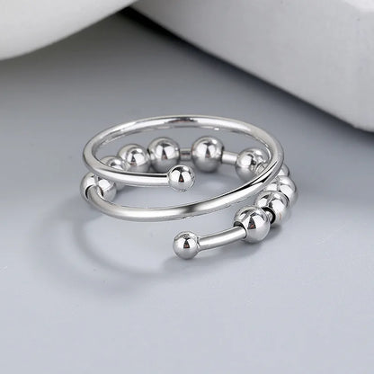 Bague-anti-stress-anneaux-de-perles-acier-inoxydable-hommes-femmes-argent