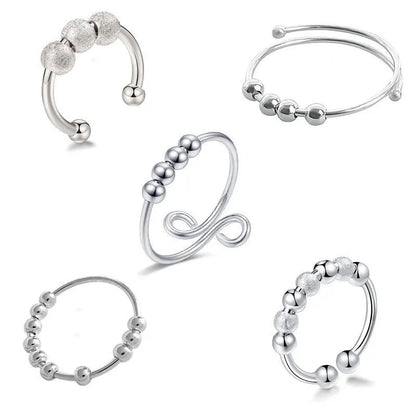 Bague-anti-stress-anneaux-de-perles-acier-inoxydable-hommes-femmes-argent-modeles
