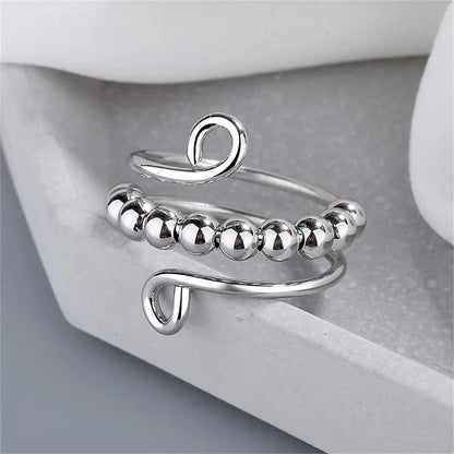 Bague-anti-stress-anneaux-de-perles-acier-inoxydable-hommes-femmes-argent-motifs