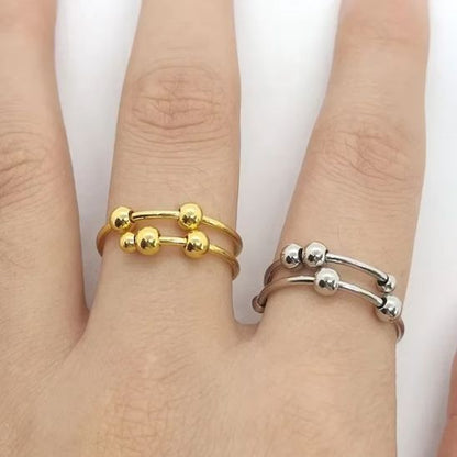 Bague-anti-stress-anneaux-de-perles-acier-inoxydable-hommes-femmes-or-argent