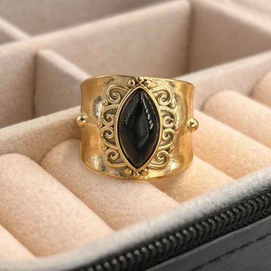 Bague-femme-pierre-naturelle-turquoise-de-boheme-acier-inoxydable-plaque-or-14-carats