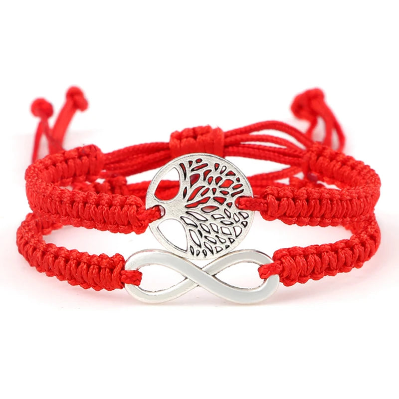 Bracelet-chemin-de-vie-fil-arbre-de-vie-rouge-argent