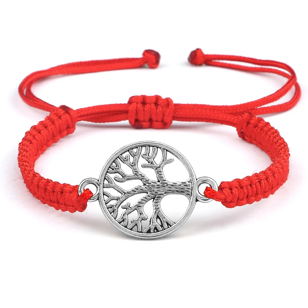 Bracelet-chemin-de-vie-fil-arbre-de-vie-rouge-argent