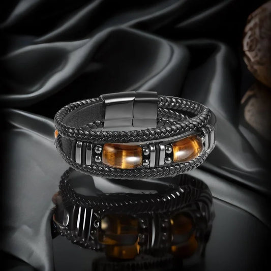 Bracelet-oeil-tigre-cuir-noir-homme-spiritualite