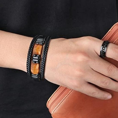 Bracelet-oeil-tigre-cuir-noir-homme-spiritualite-femme