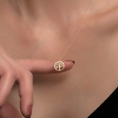 Collier-arbre-de-vie-pendentif-acier-inoxydable-classique