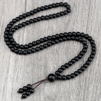 Collier-de-perle-en-pierre-naturelle-noire-brillante-obsidienne-onyx-mat-mala