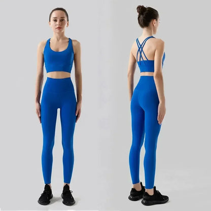 Combinaison-yoga-durable-deux-pièces-bretelles-bleu-foncé