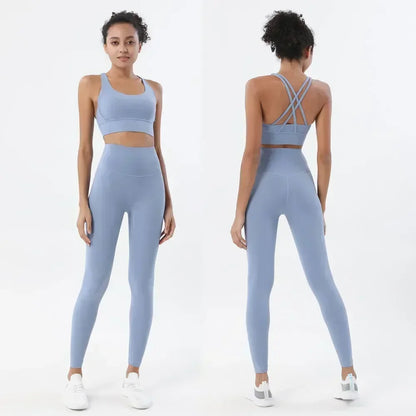 Combinaison-yoga-durable-deux-pièces-bretelles-gris