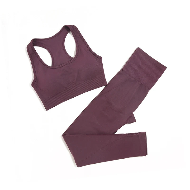 Combinaison-yoga-ensemble-sans-couture-camisole-pantalon-vin