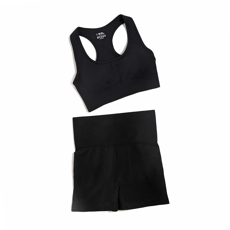 Combinaison-yoga-ensemble-sans-couture-camisole-short-noir