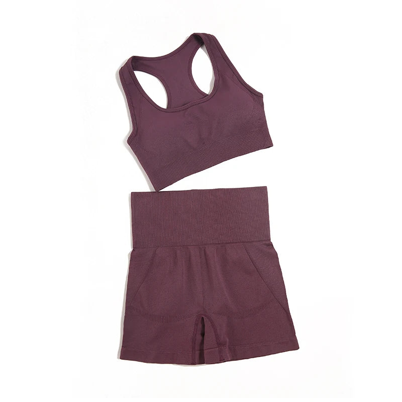 Combinaison-yoga-ensemble-sans-couture-camisole-short-vin