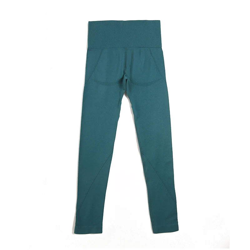 Combinaison-yoga-ensemble-sans-couture-quatre-pieces-zen-pantalon-vert