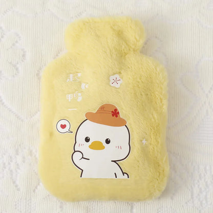 Coussin-chauffant-bouillotte-mignonne-enfant-fille-femme-eau-chaude-chauffe-main-hiver-lit-chaud-canRD-jaune