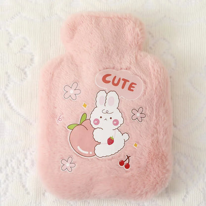Coussin-chauffant-bouillotte-mignonne-enfant-fille-femme-eau-chaude-chauffe-main-hiver-lit-chaud-lapin-rose