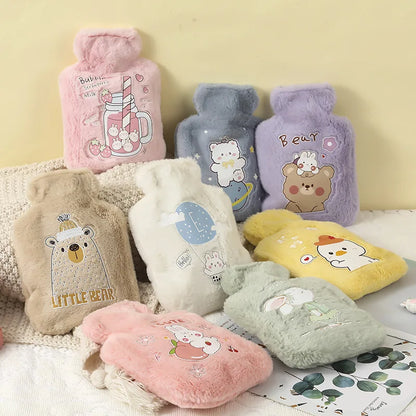 Coussin-chauffant-bouillotte-mignonne-enfant-fille-femme-eau-chaude-chauffe-main-hiver-lit-chaud-ourson