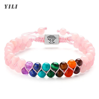 Bracelet en Perles - de Méditation en Pierre des 7 Chakras