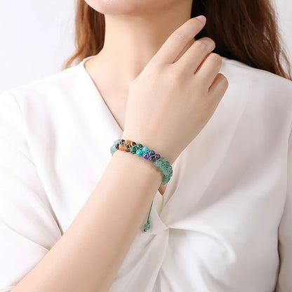 Bracelet en Perles - de Méditation en Pierre des 7 Chakras