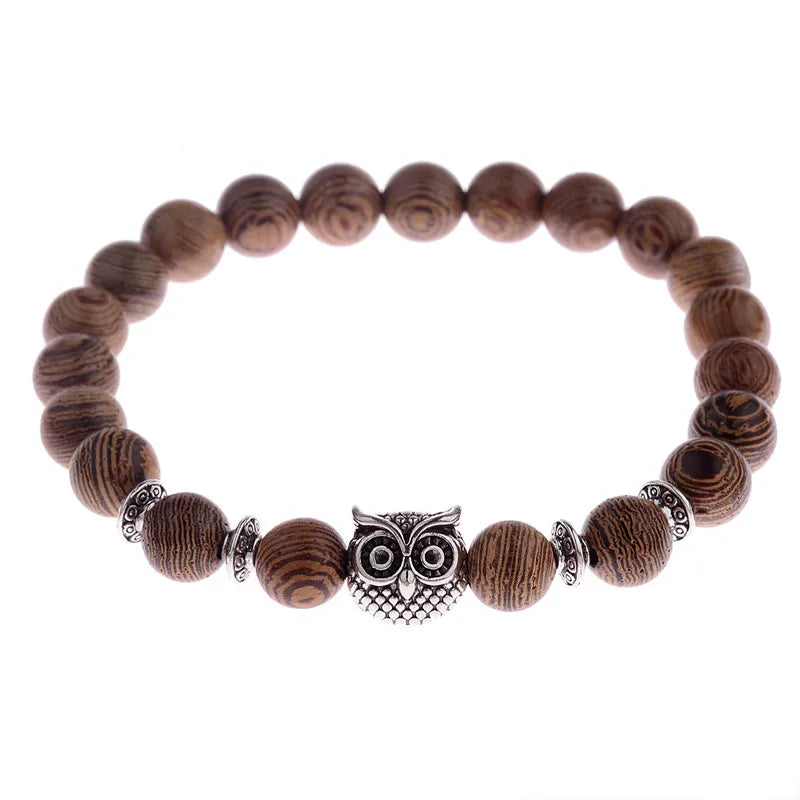 Bracelet en perles - En bois naturel pour hommes et femmes, bijoux de prière, yoga, méditation, blanc, noir