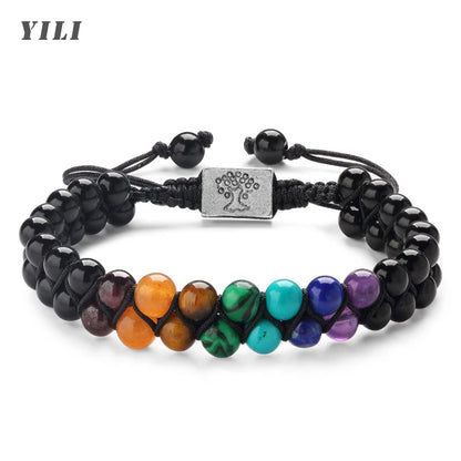 Bracelet en Perles - de Méditation en Pierre des 7 Chakras