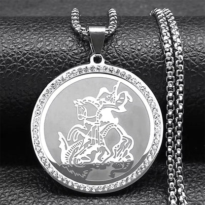 Pendentif-collier-des-anges-medaille-des-sept-archanges-chaine-de-protection-acier-inoxydable-sceau-de-salomon-bijoux-chevalier-argent