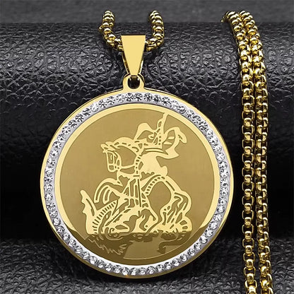 Pendentif-collier-des-anges-medaille-des-sept-archanges-chaine-de-protection-acier-inoxydable-sceau-de-salomon-bijoux-cheval